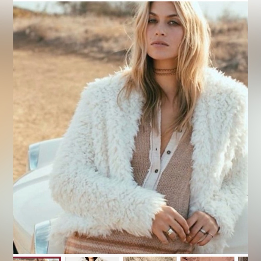 Free People Faux Fur Asymmetrical Coat
